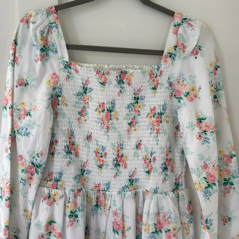 NWT Janie And Jack Floral Smocked Romper Size 18